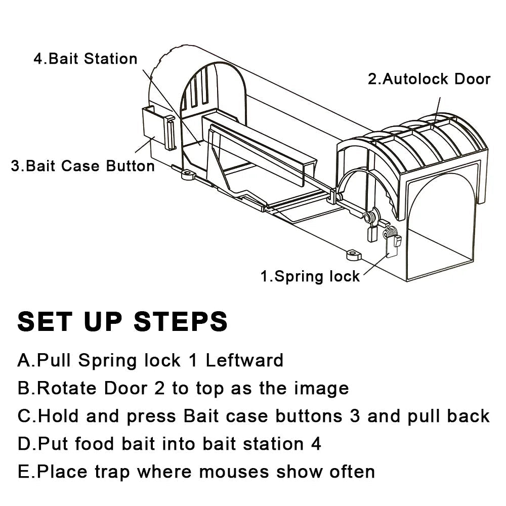 Self-Locking Reusable Humane Mouse Trap - TRENDVYO