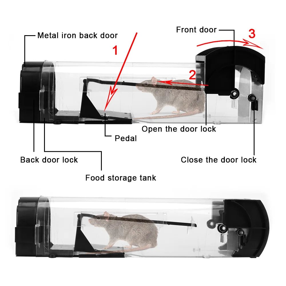 Self-Locking Reusable Humane Mouse Trap - TRENDVYO
