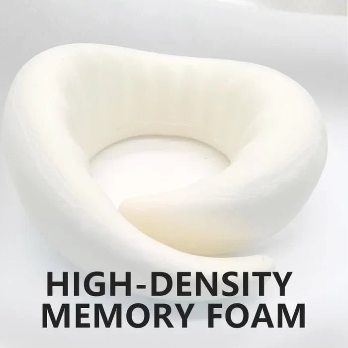 Snail Style Memory Foam Travel Curved Neck Pillow - U-shaped, Portable, Adjustable Support Neck Brace Pillow - TRENDVYO