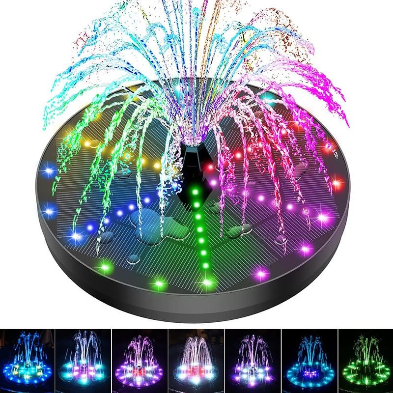 Solar Fountain with 60 LED Lights - TRENDVYO