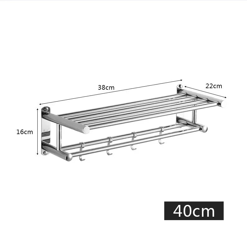 Space-saving wall rack with modern minimalist design for bathroom and kitchen - TRENDVYO