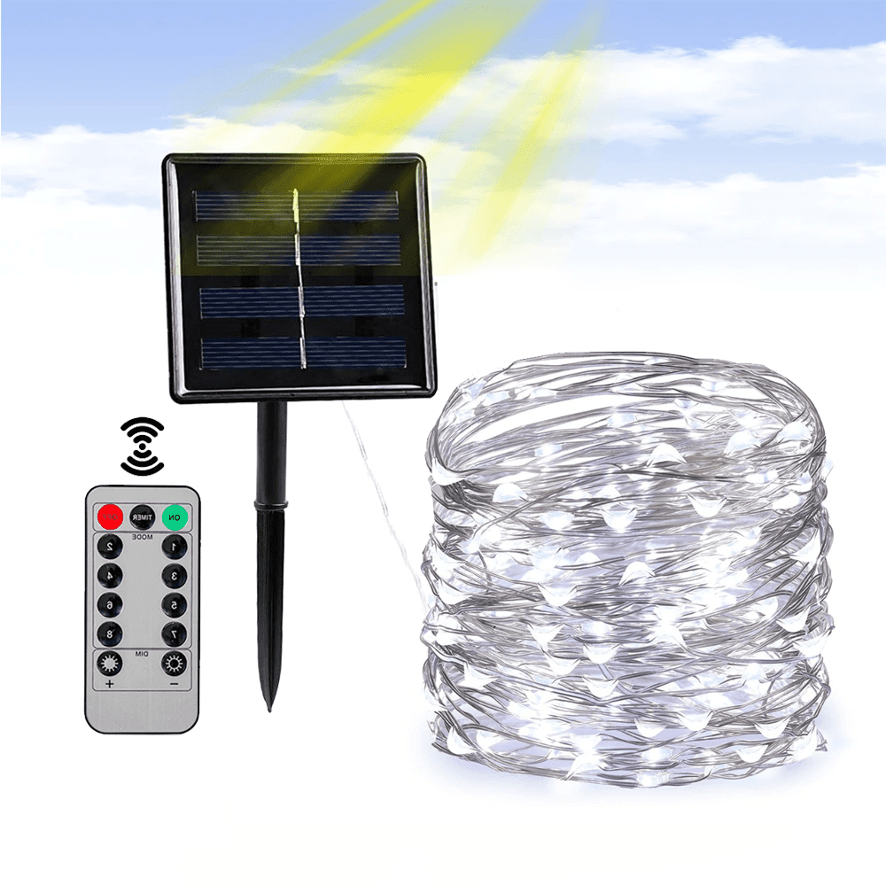 String Solar Lights Outdoor (Clear Cable) - TRENDVYO