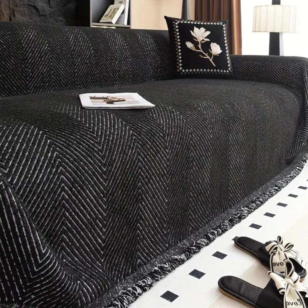 Stripe Herringbone Couch Cover - TRENDVYO