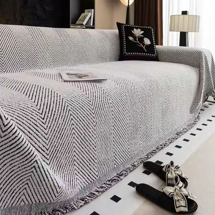 Stripe Herringbone Couch Cover - TRENDVYO