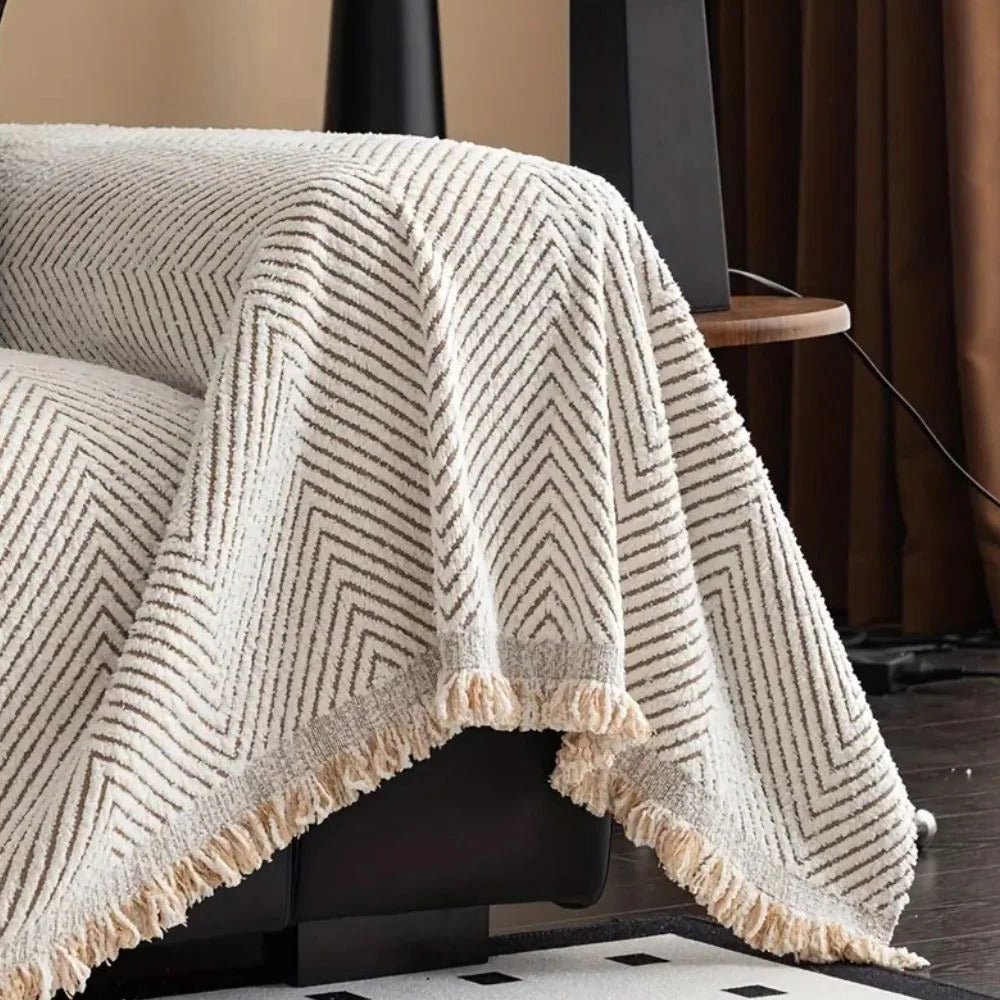 Stripe Herringbone Couch Cover - TRENDVYO