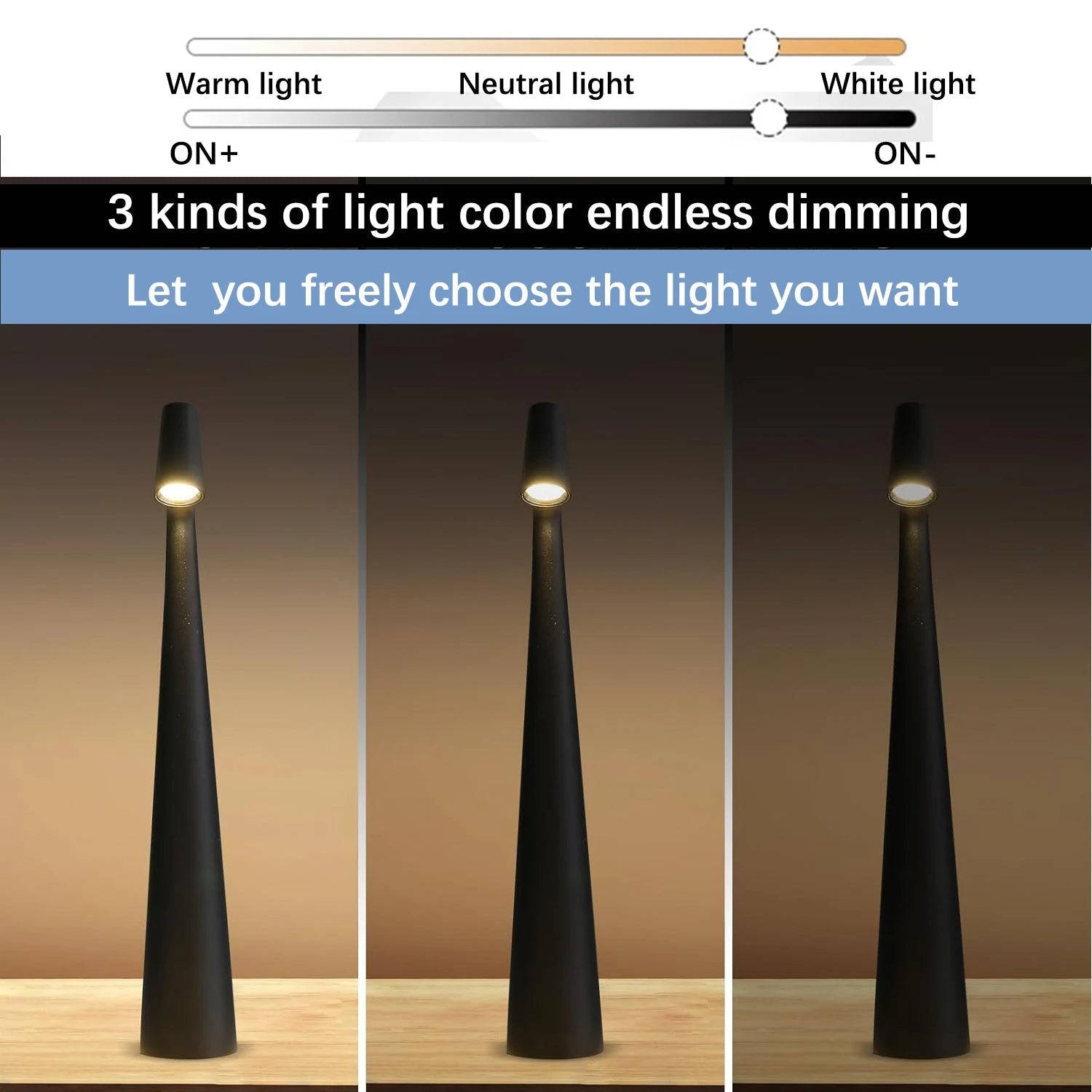 Touch Control Reading Light with Tri-Color Dimming - TRENDVYO