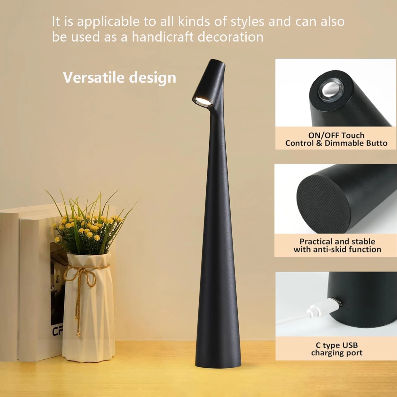 Touch Control Reading Light with Tri-Color Dimming - TRENDVYO