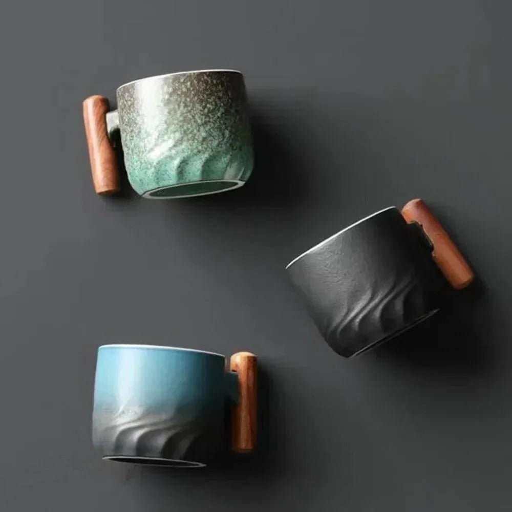 Vintage Espresso Cups With Wooden Handle - TRENDVYO