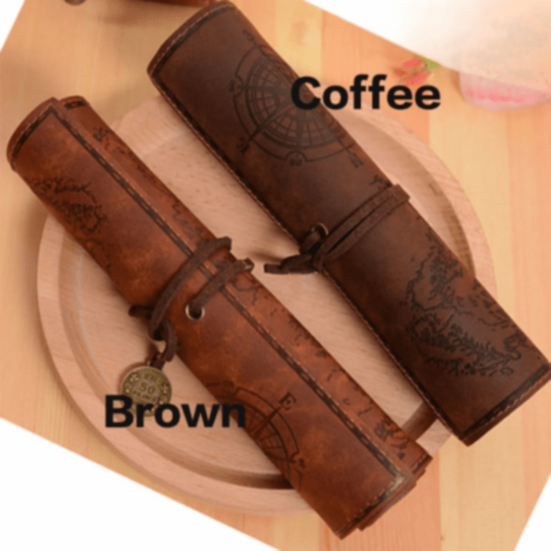 Vintage Leather Pencil Case - TRENDVYO