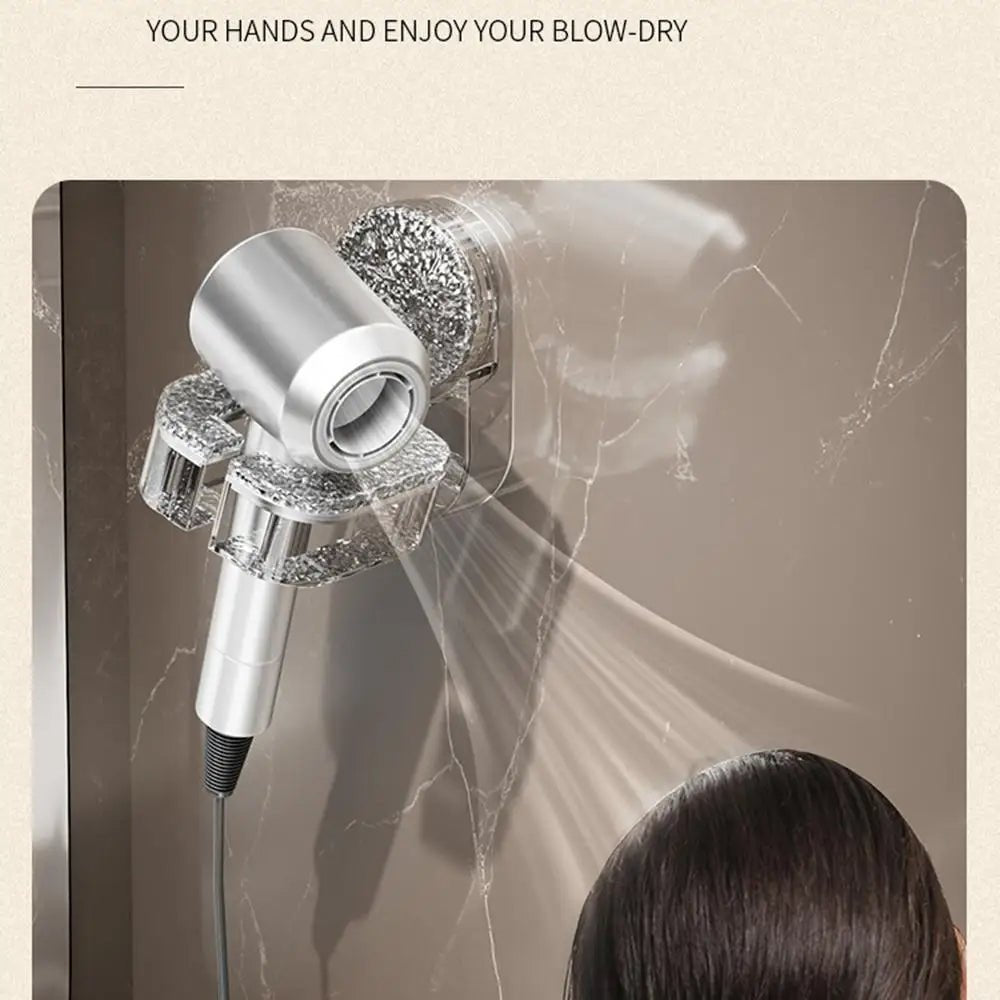Wall-Mounted Hair Dryer Holder with Suction Cup - TRENDVYO