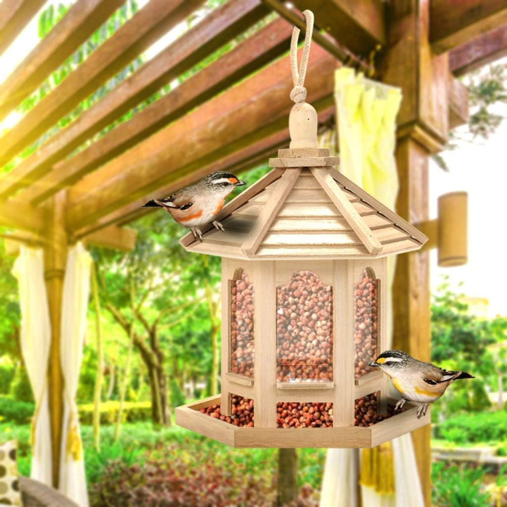 Wooden Transparent Household Bird Feeder - TRENDVYO