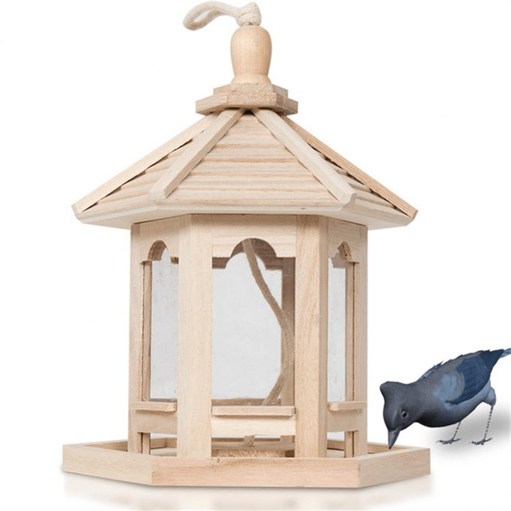 Wooden Transparent Household Bird Feeder - TRENDVYO