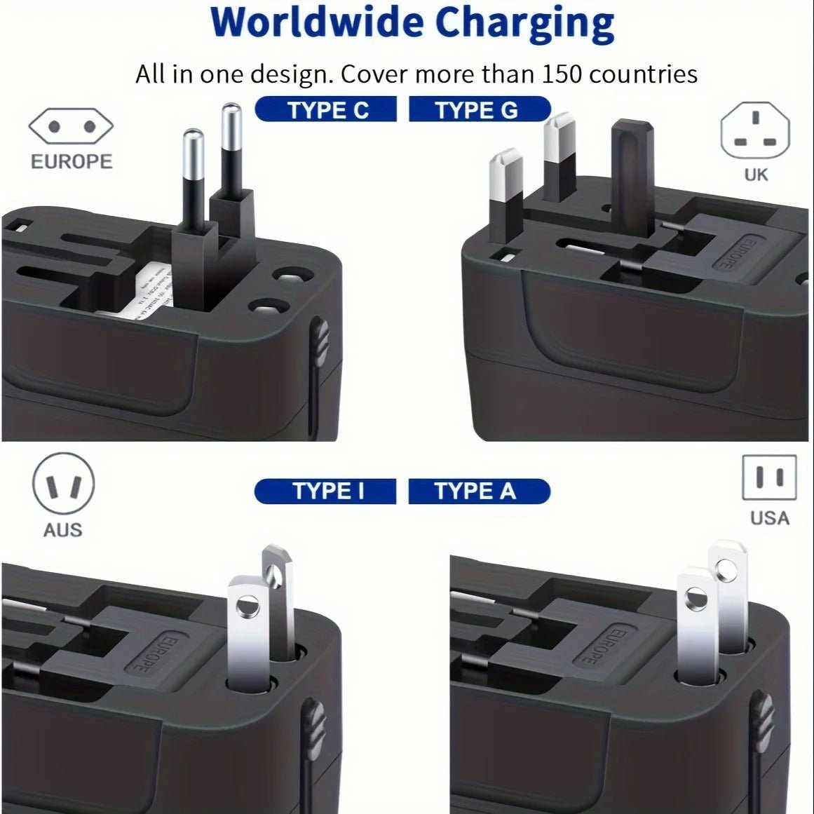 Worldwide Travel Adapter with Dual USB Charging Ports - TRENDVYO