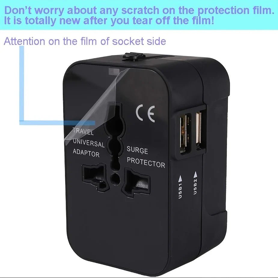 Worldwide Travel Adapter with Dual USB Charging Ports - TRENDVYO